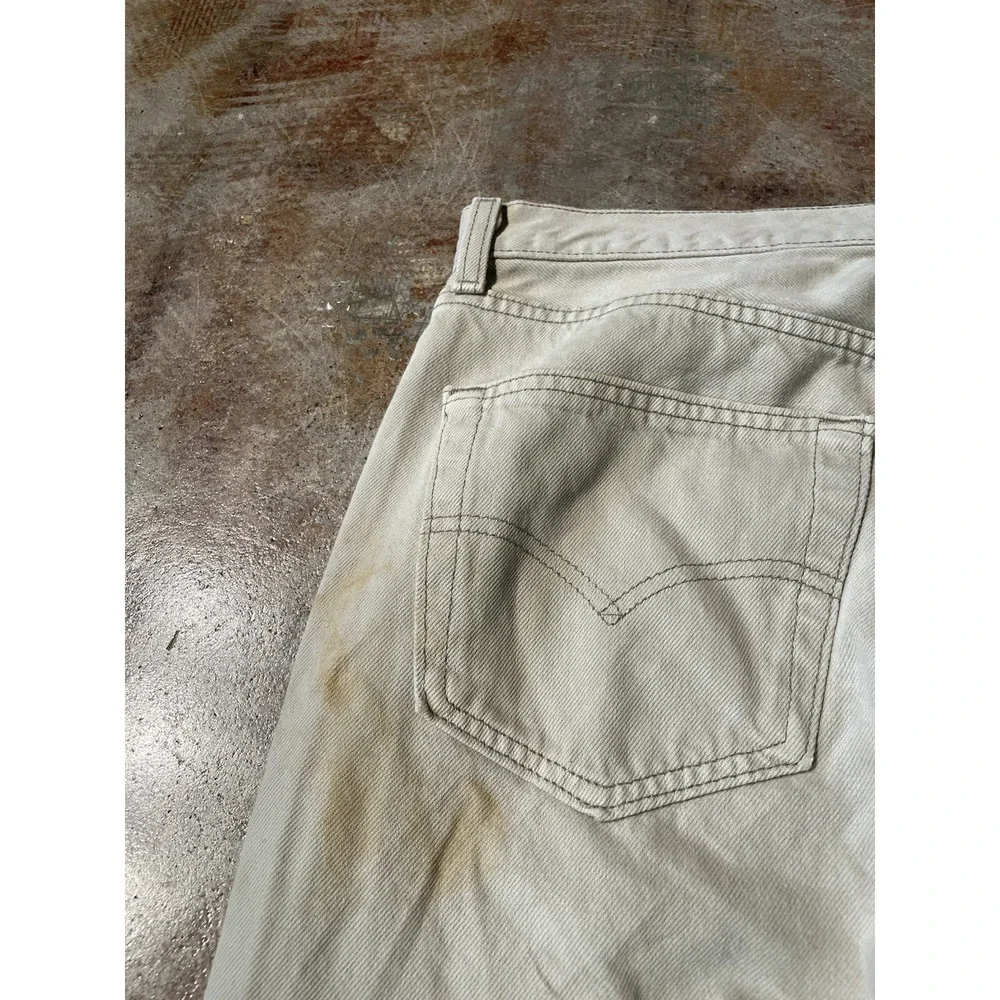 Vintage Levi's 501 Made‎ In USA 0115 Brown Khaki Denim 33W x 32L *
